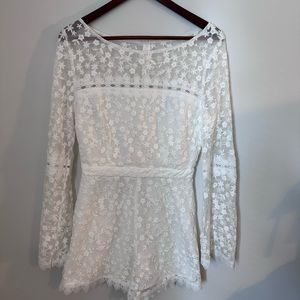 White lace BB Dakota jumpsuit, size 4